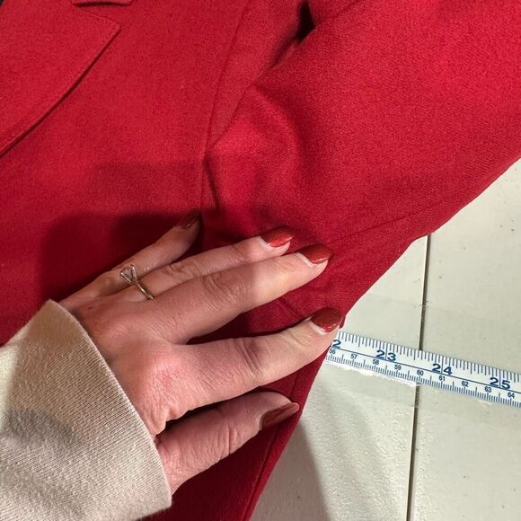 Vintage Pendleton Womens Apple Red Wool Double Breasted Blazer Skirt Set Size XL - Picture 7 of 16